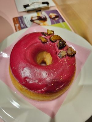Cassis and sweet chestnut donut. So pretty! at 2foods - Ginza Loft in Tokyo