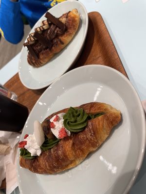Chocolate-banana croissant and Matcha-chestnut croissant   at 2foods - Ginza Loft in Tokyo