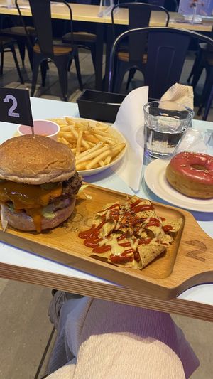 the burger and donut were delicious. the egg croissant tho.... meh. good portions, you leave the place full 😭  at 2foods - Ginza Loft in Tokyo
