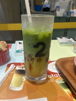Caramel sweet potato matcha lattee  at 2foods - Ginza Loft in Tokyo