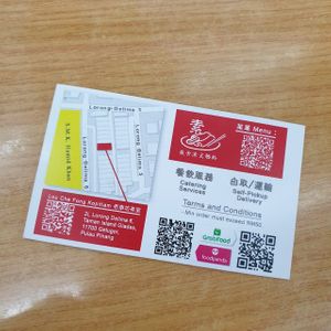 name card at Ci-Su Vegetarian Steam Rice Roll - 慈素港式肠粉 - Gelugor in Penang