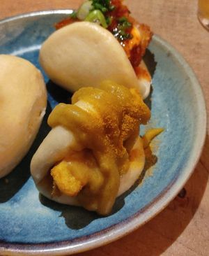 Vegan chip Bao bun at Wolf at the Door in Manchester