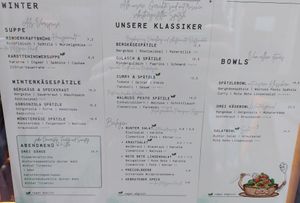 Menu at Julis Spätzlerei in Passau