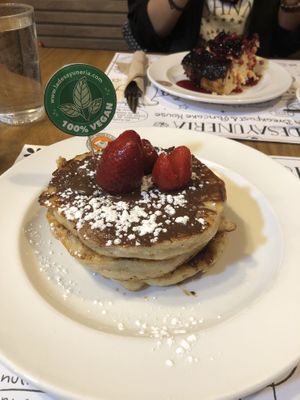 Vegan pancakes  at La Desayunería in Madrid