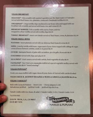   at Mama's International Tamales in Los Angeles