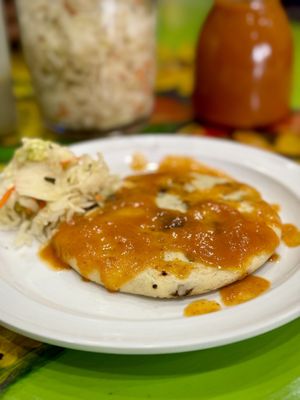 Vegan Pupusa  at Mama's International Tamales in Los Angeles