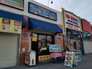 outside at Mama's International Tamales in Los Angeles