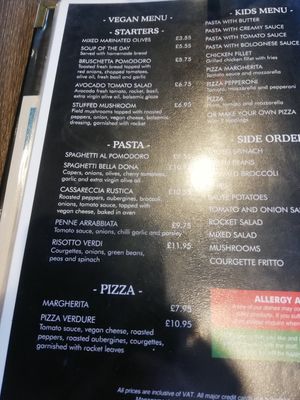 Menu at Gambero D'oro in Benfleet