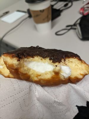 The "white cream" filled donut at Golden Harvest Bakery & Cafe in Rochester