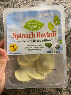 Vegan spinach ravioli   at Wegmans in Woodbridge