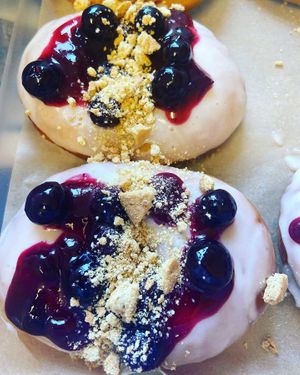 Vegna blueberry donuts at The Coffee Hut in Helston