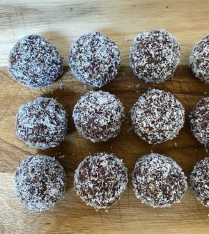 vegan and gluten free and refined sugar free bliss balls at The Coffee Hut in Helston