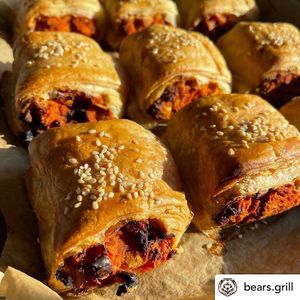vegan sausage rolls at The Coffee Hut in Helston