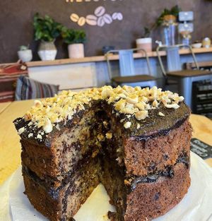 vegan 'nutella' cake at The Coffee Hut in Helston