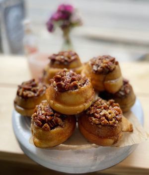 vegan cinnamon buns at The Coffee Hut in Helston