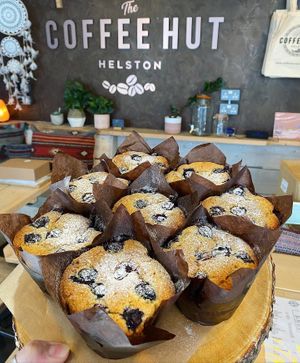 Vegan blueberry and banana muffins at The Coffee Hut in Helston