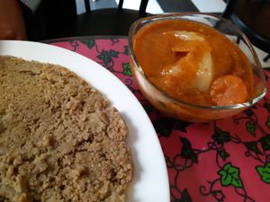 Vegan thiere (millet cous cous with local Senegalese vegetables) at DaaraJi in Madrid
