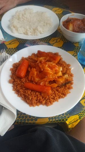 Jollof vegano at DaaraJi in Madrid