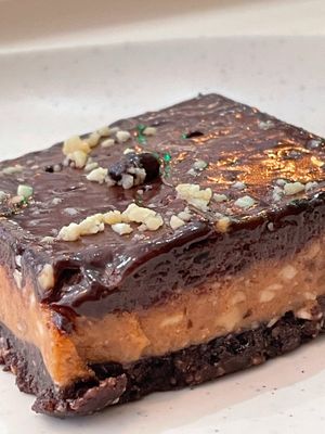 Chocolate and peanut brownie at Copper Branch in Lisbon