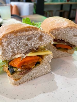 Tempeh and bacon sandwich at Copper Branch in Lisbon
