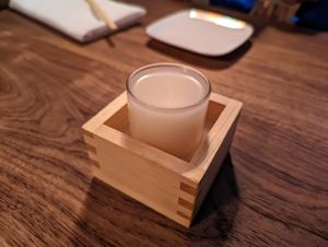 Takara nigori. at Uchi in Austin