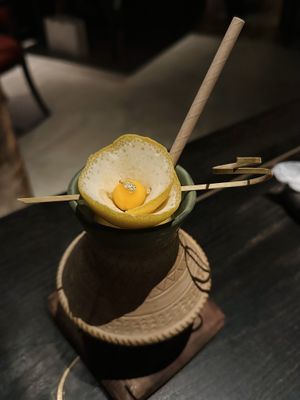 Ko cusha but, mango and passion fruit smoothie (160k VND)  at Cổ Đàm Chay in Hanoi