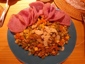 salad at Bánh mí Vegan Vietnam in Hanoi