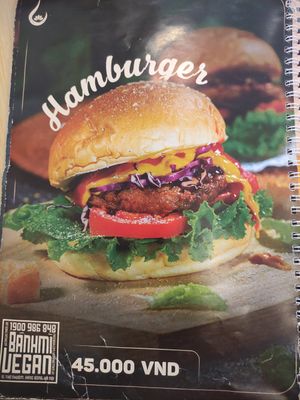 Menu at Bánh mí Vegan Vietnam in Hanoi