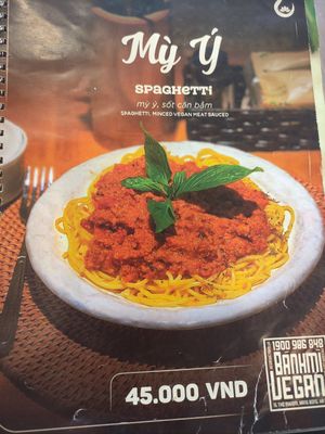 Menu at Bánh mí Vegan Vietnam in Hanoi