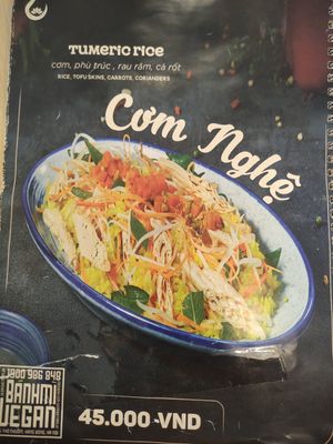 Menu at Bánh mí Vegan Vietnam in Hanoi