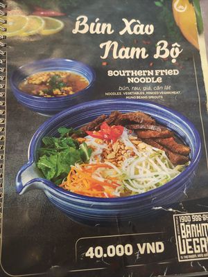 Menu at Bánh mí Vegan Vietnam in Hanoi