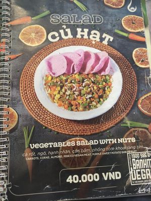 Menu at Bánh mí Vegan Vietnam in Hanoi