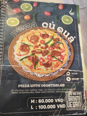 Menu at Bánh mí Vegan Vietnam in Hanoi