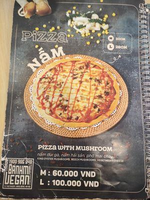 Menu at Bánh mí Vegan Vietnam in Hanoi