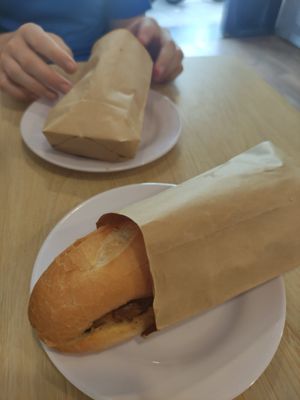 Banh mi mixed meat vegan at Bánh mí Vegan Vietnam in Hanoi