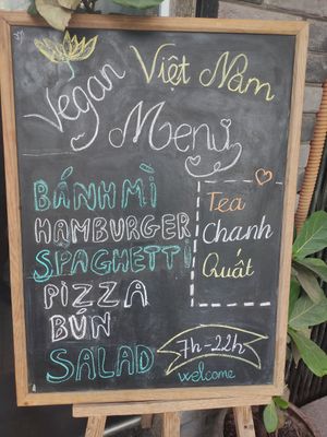 Outside at Bánh mí Vegan Vietnam in Hanoi