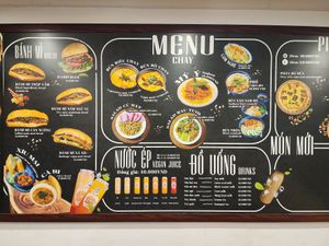 Menu at Bánh mí Vegan Vietnam in Hanoi