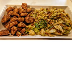 Stir Fry Cabbage w/ Chik'n Bites at Eat Greenz in Mt Holly