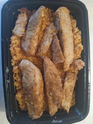 Khadijah rice with vegan chicken at Eat Greenz in Mt Holly