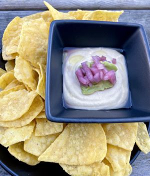 Chips and dip   at greenhouse coffee + plants in Corvallis