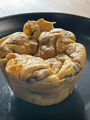 Frittata muffin   at greenhouse coffee + plants in Corvallis