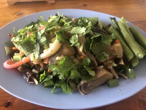Mushroom salad at Universal Vegan in Hua Hin