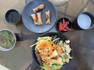 Buffet plate & Rice Rolls  at Hong Nga in Hue