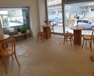 nice open seating to watch people walk by at Bon Dee in Seoul