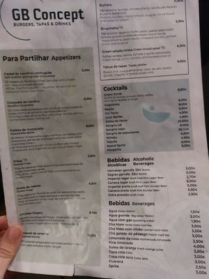 Menú at Green Burger in Lisbon