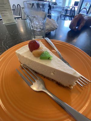 Key lime cheezecake  at The Cheeze Factory Restaurant in Baraboo