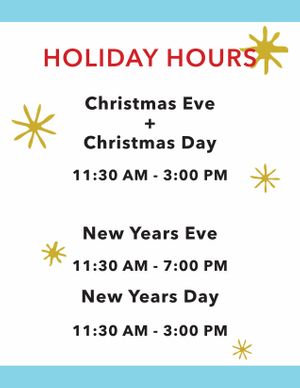 Holiday Hours 2021 at The Cheeze Factory Restaurant in Baraboo
