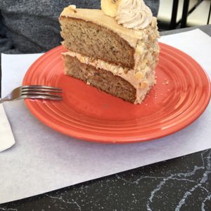 house made banana crunch cake at The Cheeze Factory Restaurant in Baraboo