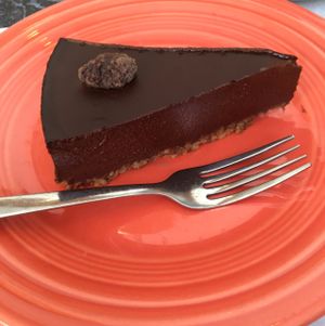 house made cashew  dream chocolate espresso cake at The Cheeze Factory Restaurant in Baraboo