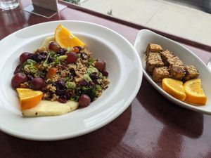 Nasi goreng with grilled tofu at The Cheeze Factory Restaurant in Baraboo